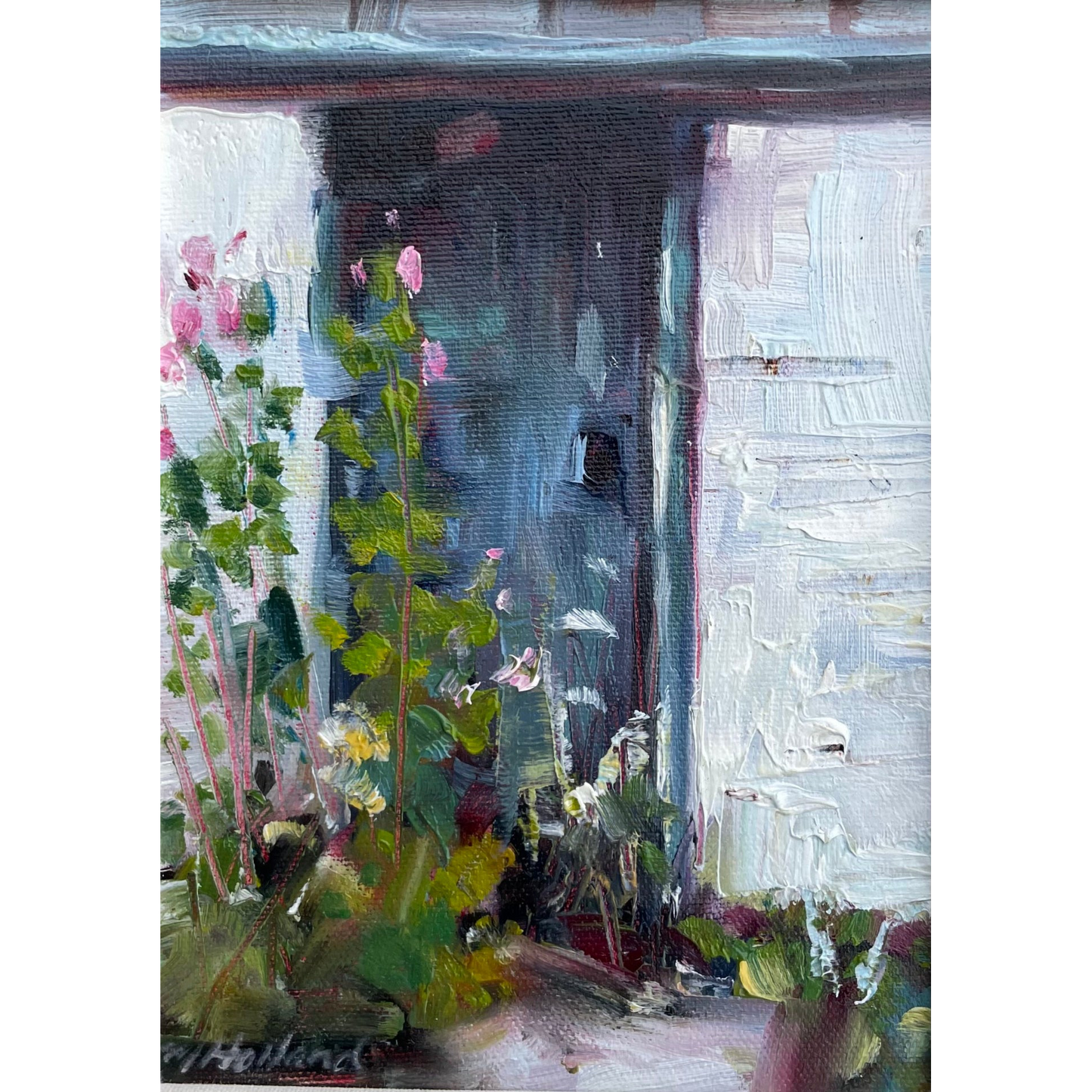 Pink Roses at the Door