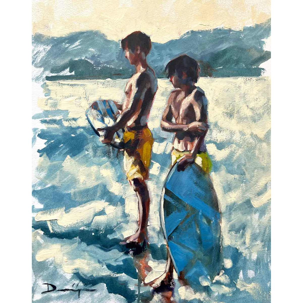 Skimboarders