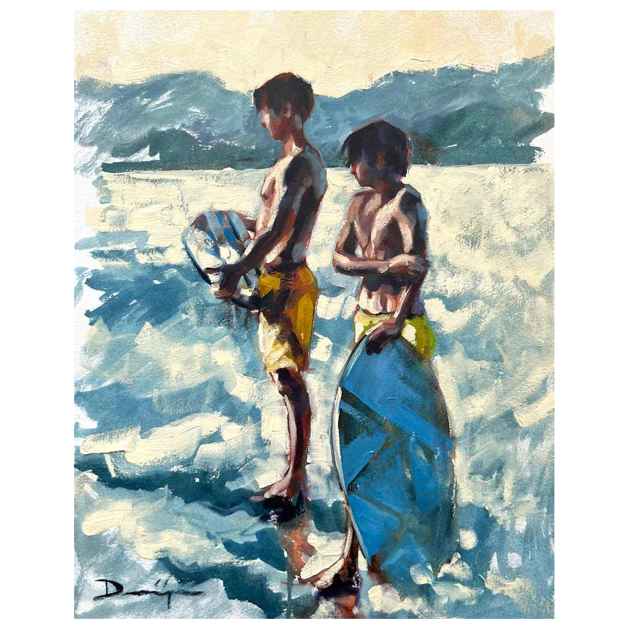 Skimboarders