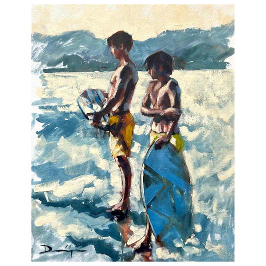 Skimboarders