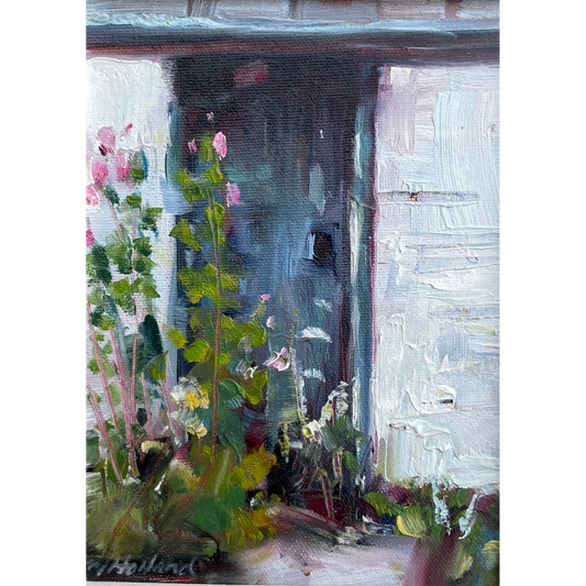 Pink Roses at the Door