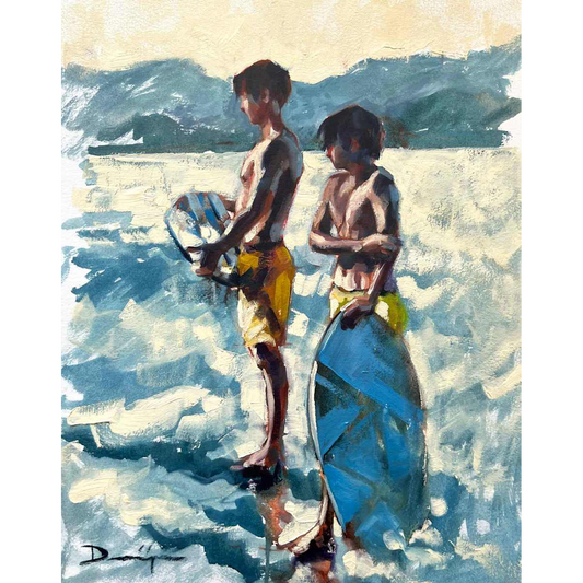 Skimboarders